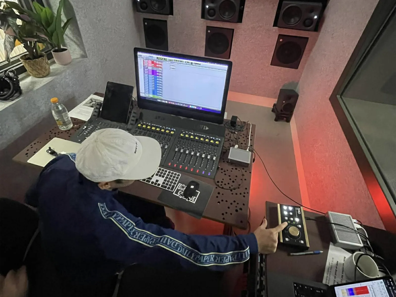 Mixing engineer in a Dolby Atmos certified studio