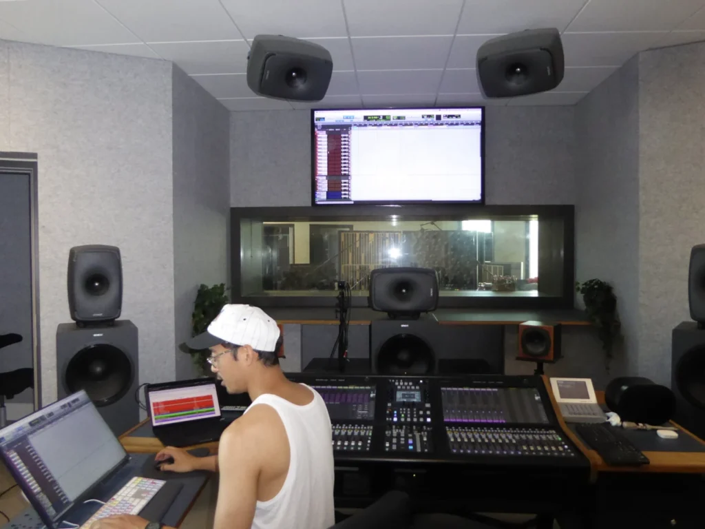 Kevin Abundo setting up Pro Tools in the recording studio control room